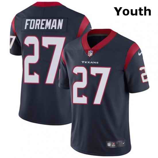 Youth Nike Houston Texans 27 DOnta Foreman Limited Navy Blue Team Color Vapor Untouchable NFL Jersey